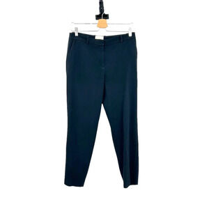Sezane Black Acetate Tapered Leg‎ Cropped Dress Pants Trousers Size 38 / US 6